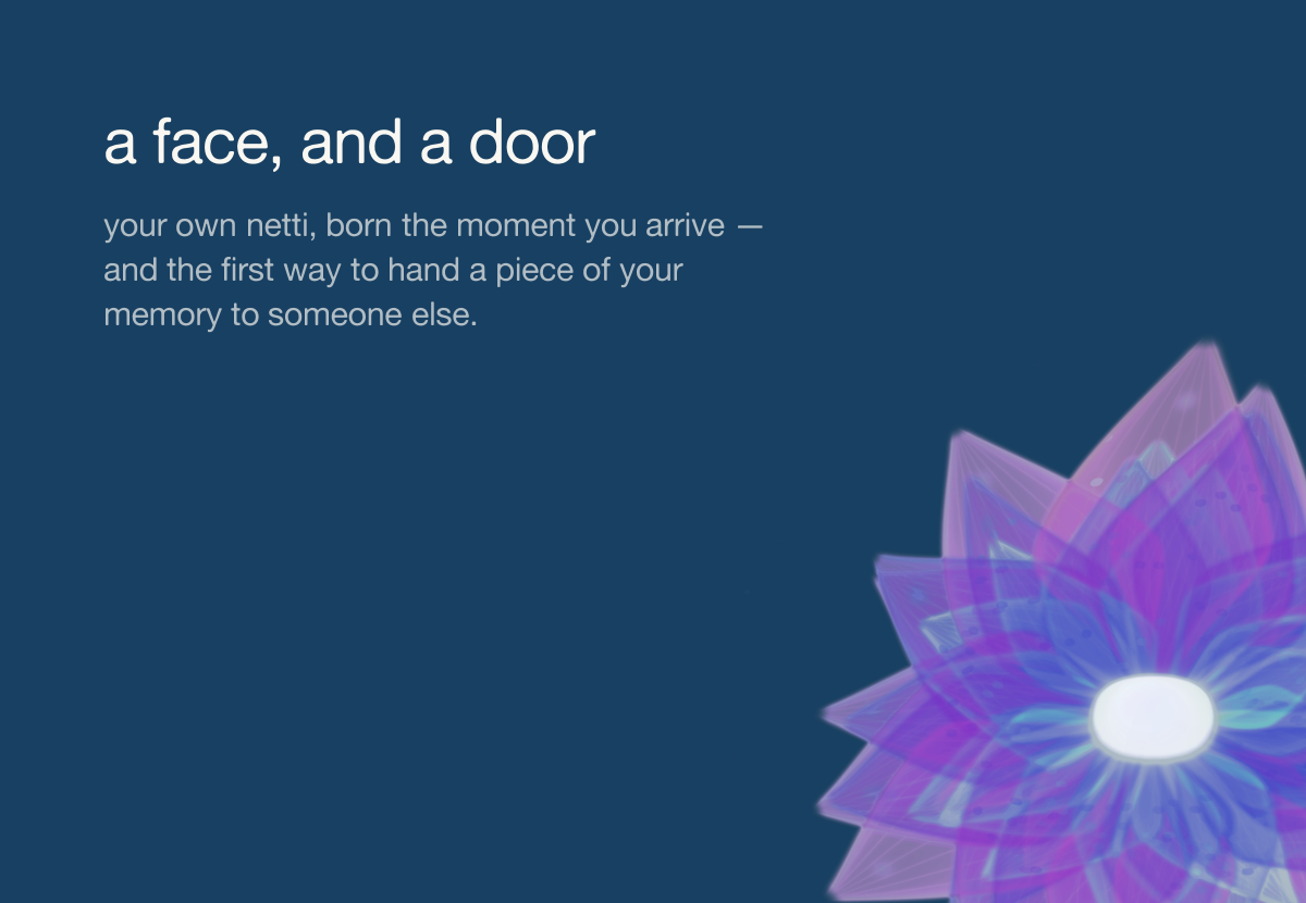 a face, and a door