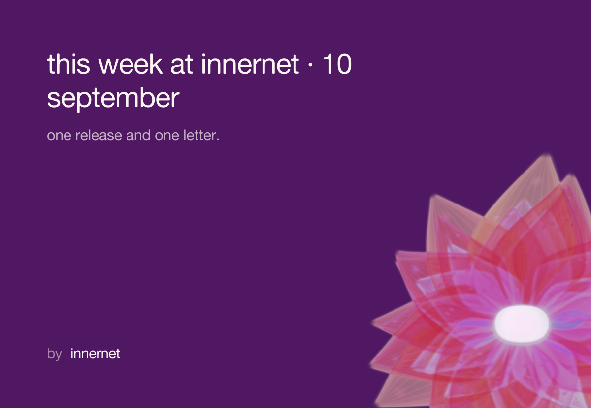 this week at innernet · 10 september