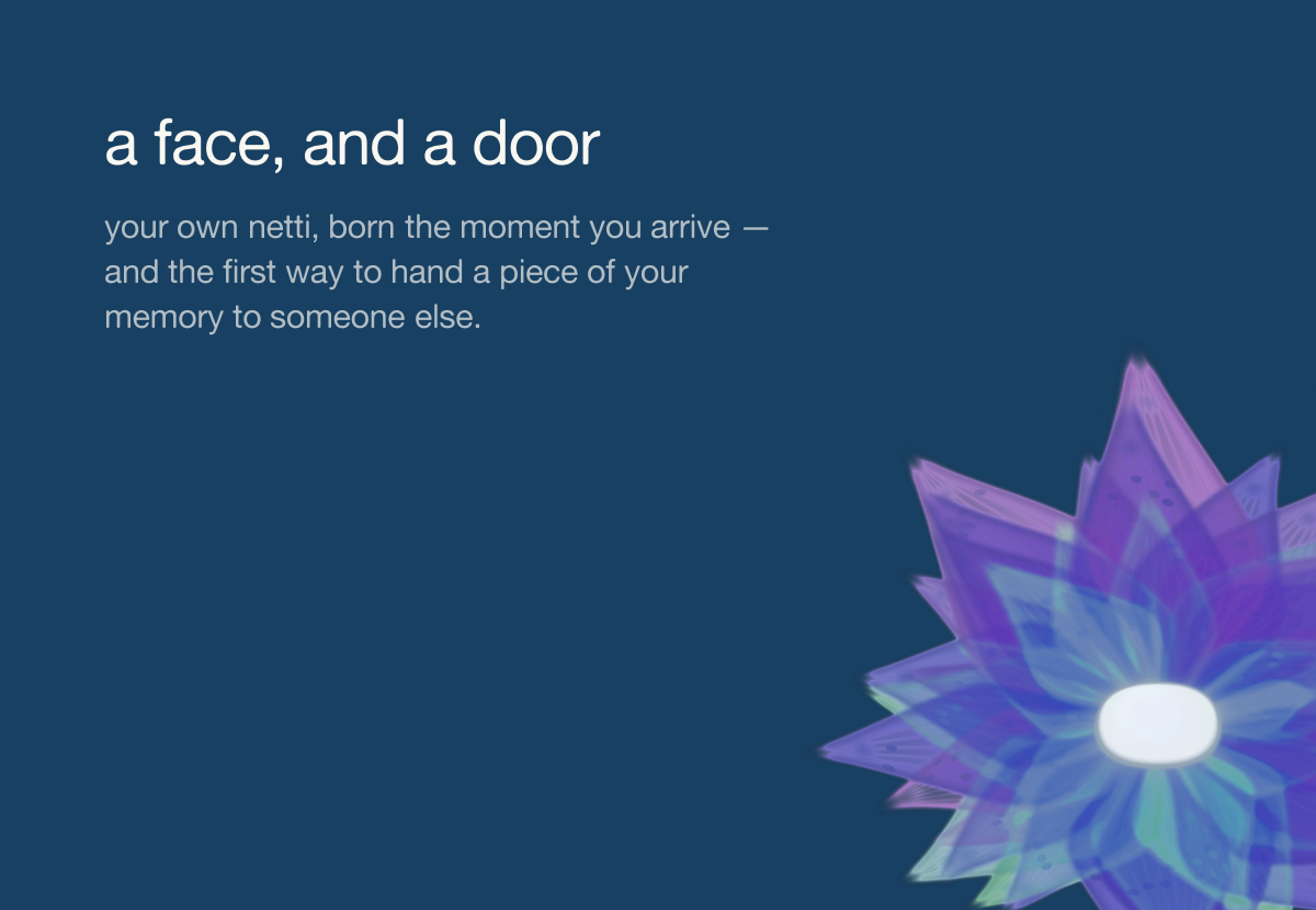 a face, and a door