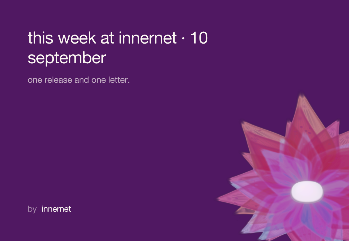 this week at innernet · 10 september