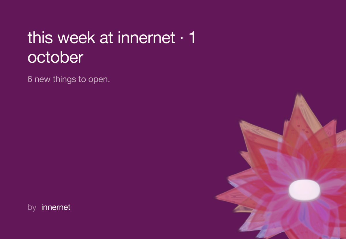 this week at innernet · 1 october