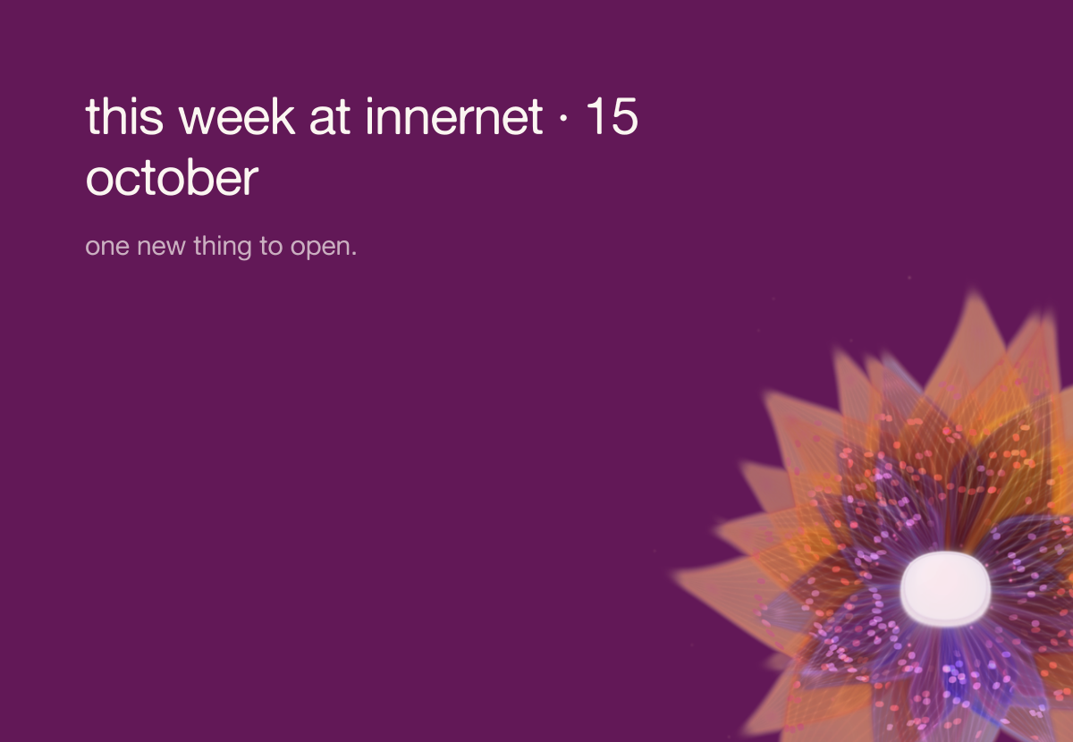 this week at innernet · 15 october